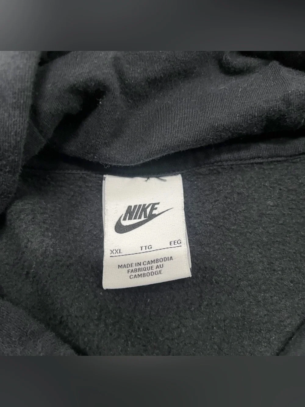 Nike Hoodie Mens Size XXL Black Graphic Y2K AOP Club Fleece Sweatshirt DV9601